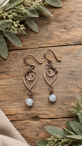 Copper & Aquamarine Nugget Earrings