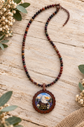 Jackie Bald Eagle Picasso Jasper Cabochon Necklace