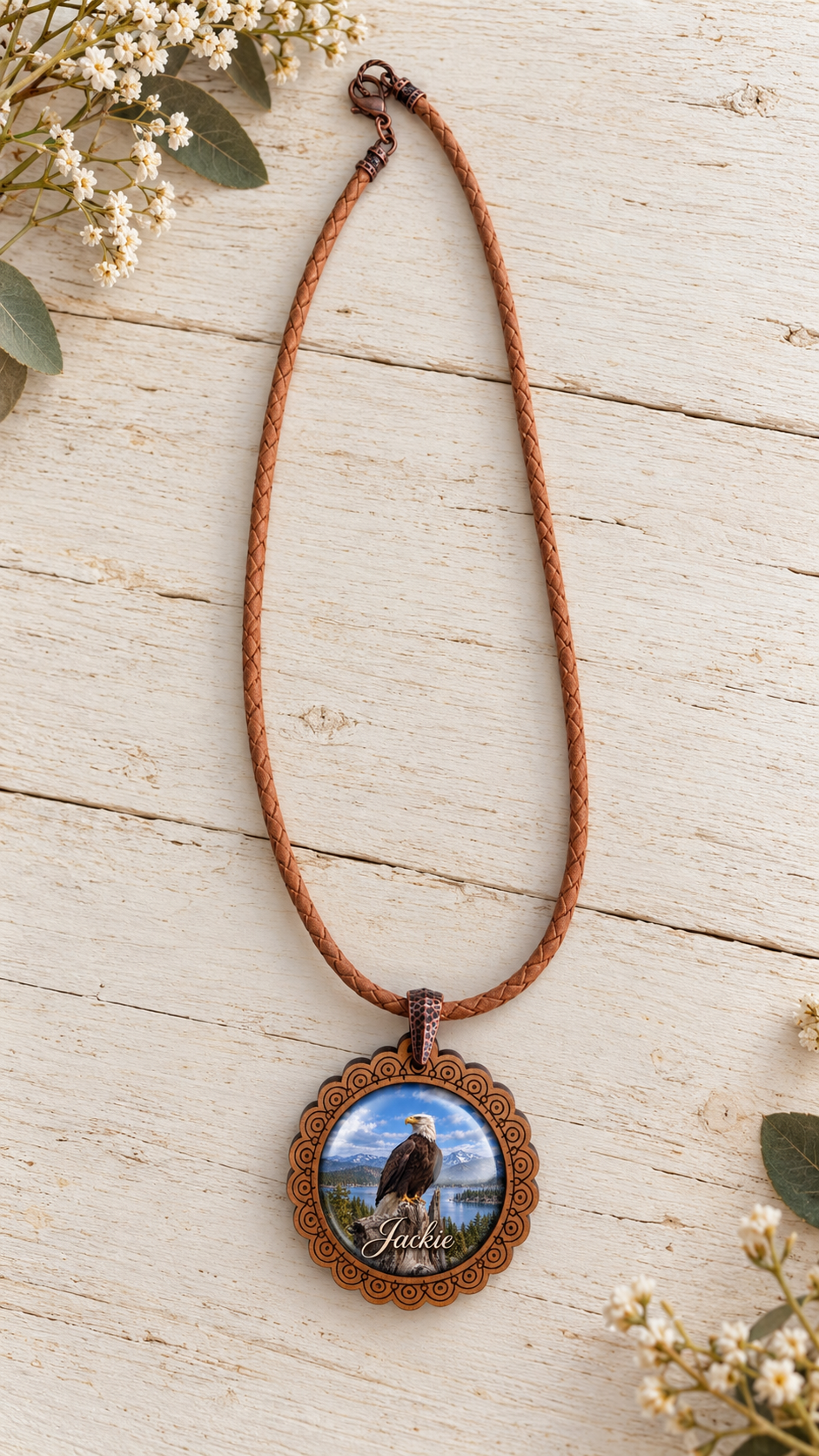 Jackie the Bald Eagle of Big Bear Cabochon Necklace