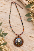 Jackie Bald Eagle Multi Earth Tones Gemstone Cabochon Necklace
