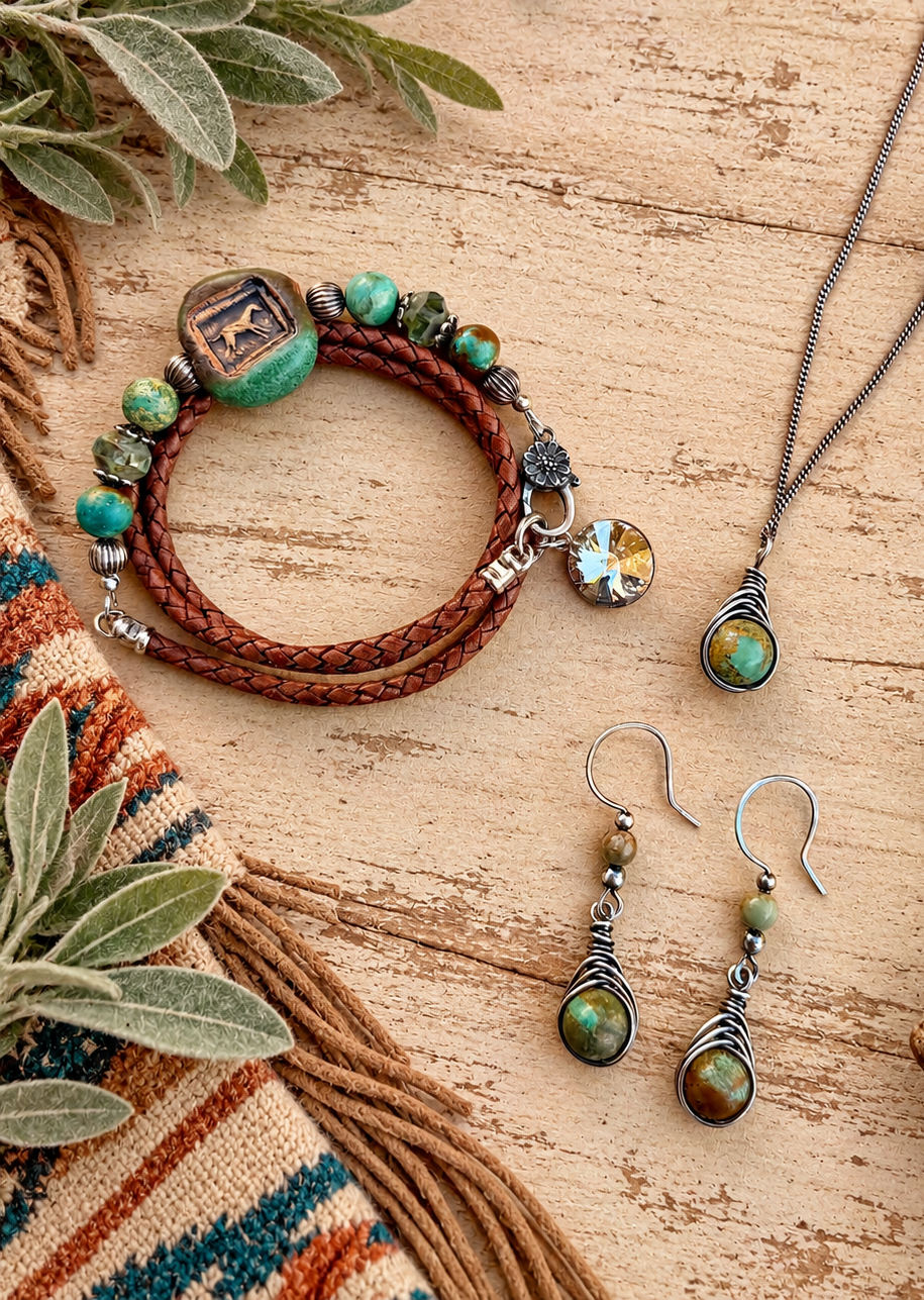 Turquoise Trails Artisan Jewelry Collection

Genuine Turquoise • Sterling Silver • Premium Leather
