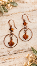 Autumn Ember | Handcrafted Copper & Amber Czech Glass Earrings