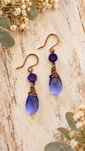 Violet Wildflower | Swarovski Crystal & Antiqued Copper Earrings