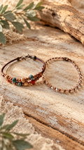 Copper Canyon & Crystal Skies | Rustic Western Bracelet Duo