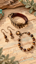 Golden Prairie | Tiger's Eye, Leather & Antique Brass Jewelry Collection