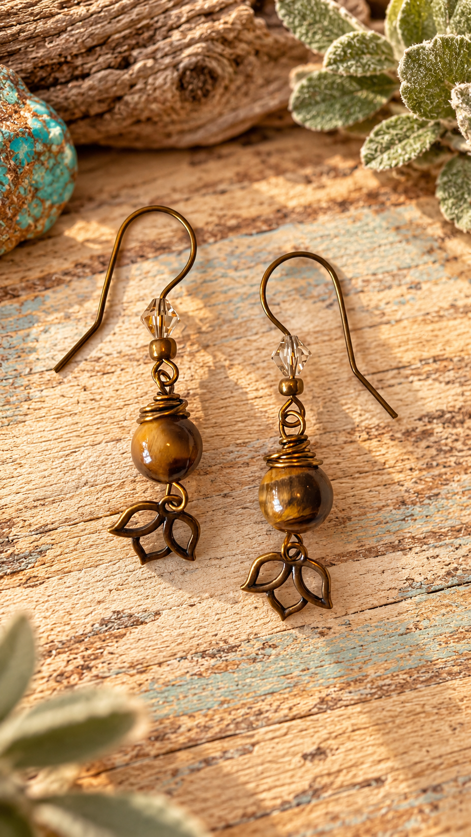 Golden Prairie | Tiger's Eye, Leather & Antique Brass Jewelry Collection