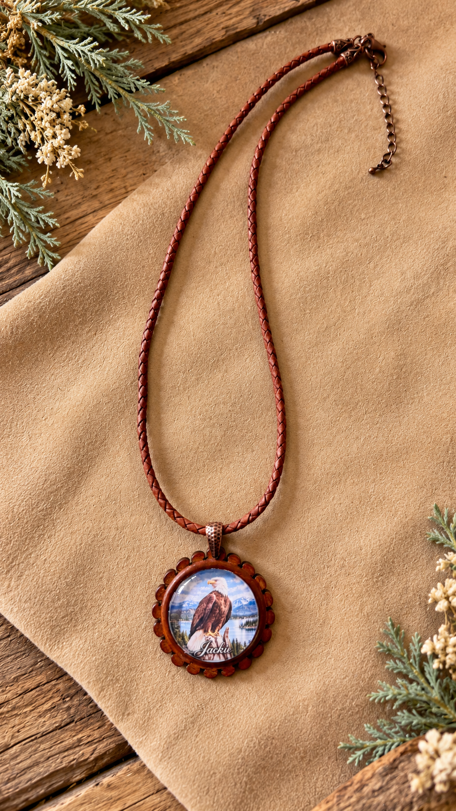 Jackie the Bald Eagle of Big Bear Cabochon Necklace