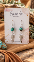 Desert Rain | Dainty Sterling Silver & Turquoise Fringe Earrings