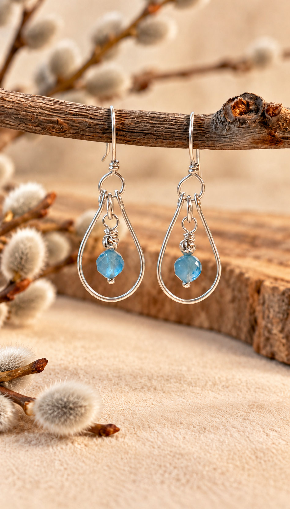 🩵 Silver Willow | Aquamarine & Sterling Silver Earrings