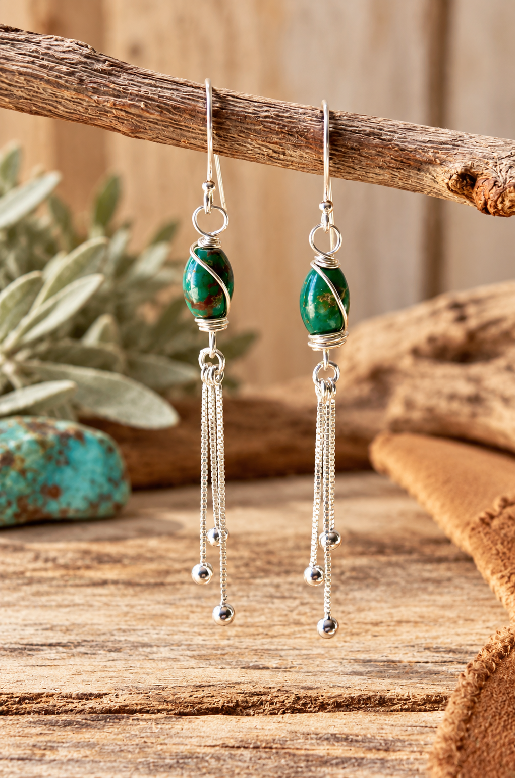 Silver Mesa | Natural Turquoise & Sterling Silver Tassel Earrings